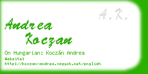 andrea koczan business card